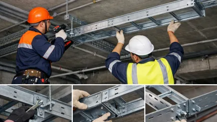 Монтаж лестничного лотка