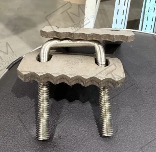 Балочный прижим для профиля 41х41, 6мм и 8мм нержавеющая сталь (образец изделия)