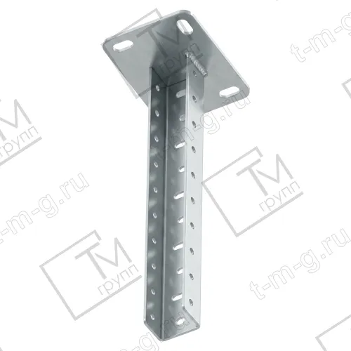 Стойка потолочная сварная с основанием, 40х30 оцинкованная