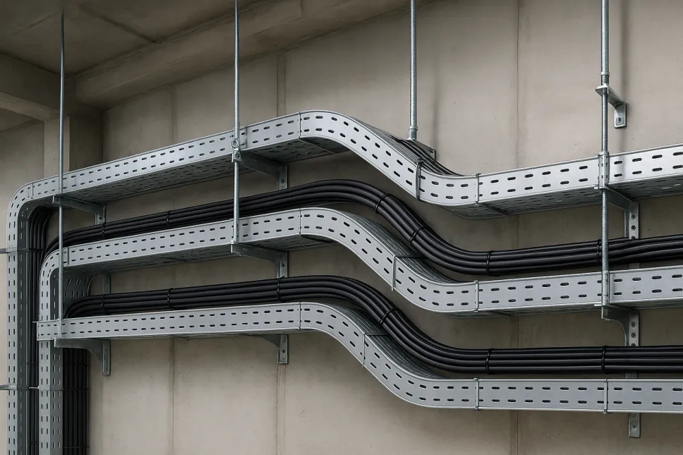 Настенный монтаж кабельных лотков