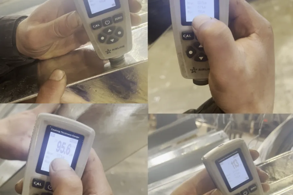 Проверка толщины покрытия на кабельных лотках и коробах ТМ ГРУПП