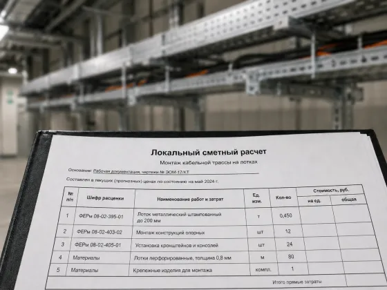 Расчет цен монтажа кабельных лотков ГЭСН/ФЕР